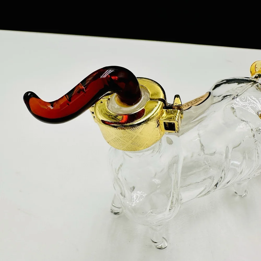 TIGER Napoleon Brandy XO Zodiac Collection Figural Blown Glass Empty Bottle